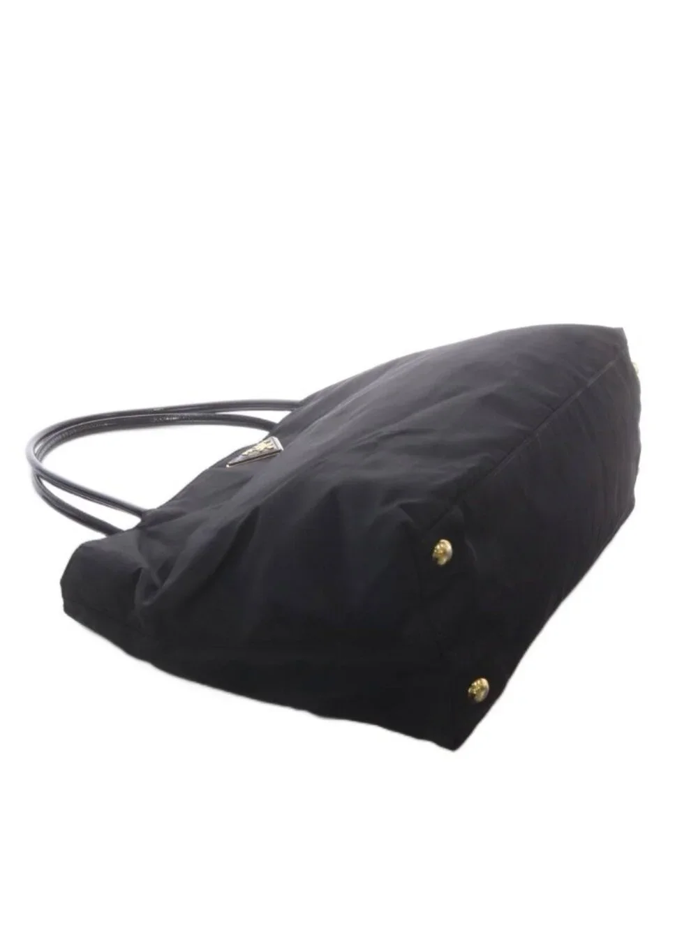 Prada Tote Bag Triangular Plate Nylon Black